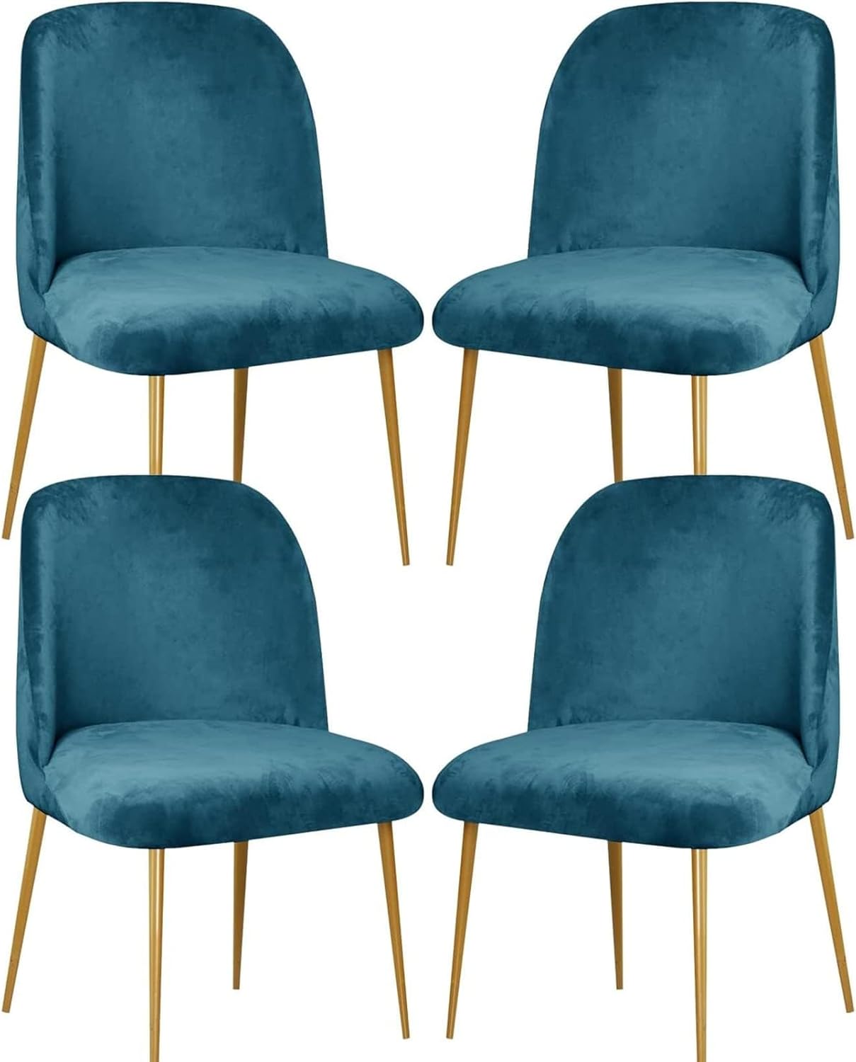 Dining Chair Cover Stretch Velvet Upholstered Side Dining Chair Cover Slipcover Curved Back Mid Century Modern Accent Dining Chair Covers for Kitchen Living Room