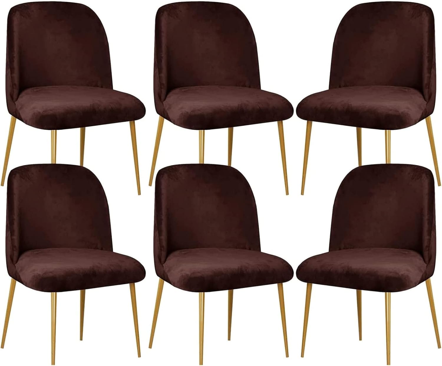 Dining Chair Cover Stretch Velvet Upholstered Side Dining Chair Cover Slipcover Curved Back Mid Century Modern Accent Dining Chair Covers for Kitchen Living Room