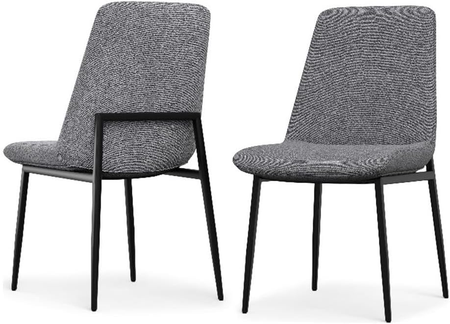  Modern Minimalist Dining Room Seating with Sled Base and Cushioned Seat (Set of 2)