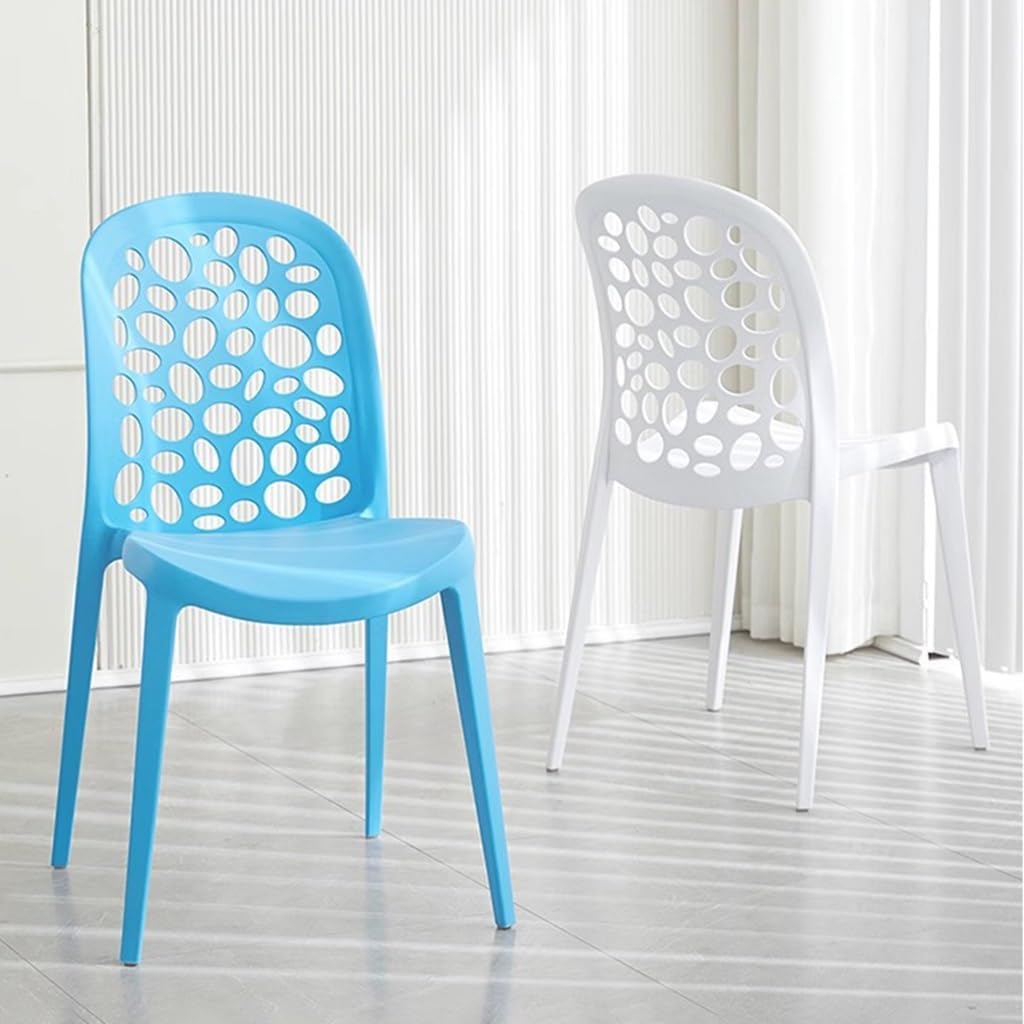 2pcs Plastic Dining Chairs, Dining Room Chairs Indoor/Outdoor, Modern Style Dining Side Chair, Farmhouse Kitchen Room Country Chairs with Breathable Openwork Back ( Color : Style1 , Size : 46*46*84cm