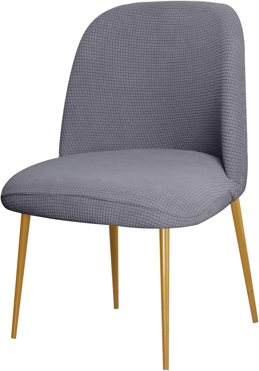 Dining Chair Cover Stretch Velvet Upholstered Side Dining Chair Cover Slipcover Curved Back Mid Century Modern Accent Dining Chair Covers for Kitchen Living Room