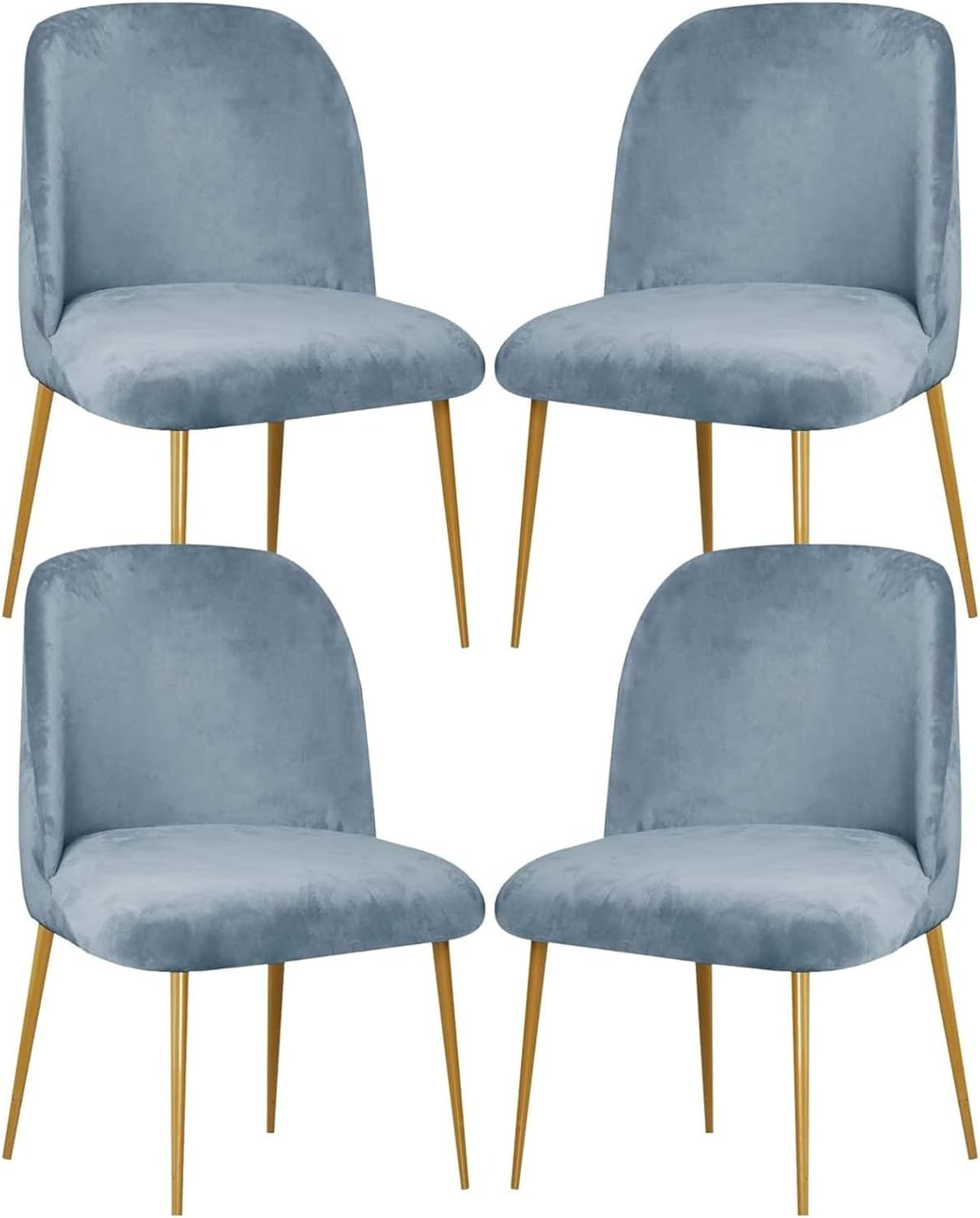 Dining Chair Cover Stretch Velvet Upholstered Side Dining Chair Cover Slipcover Curved Back Mid Century Modern Accent Dining Chair Covers for Kitchen Living Room