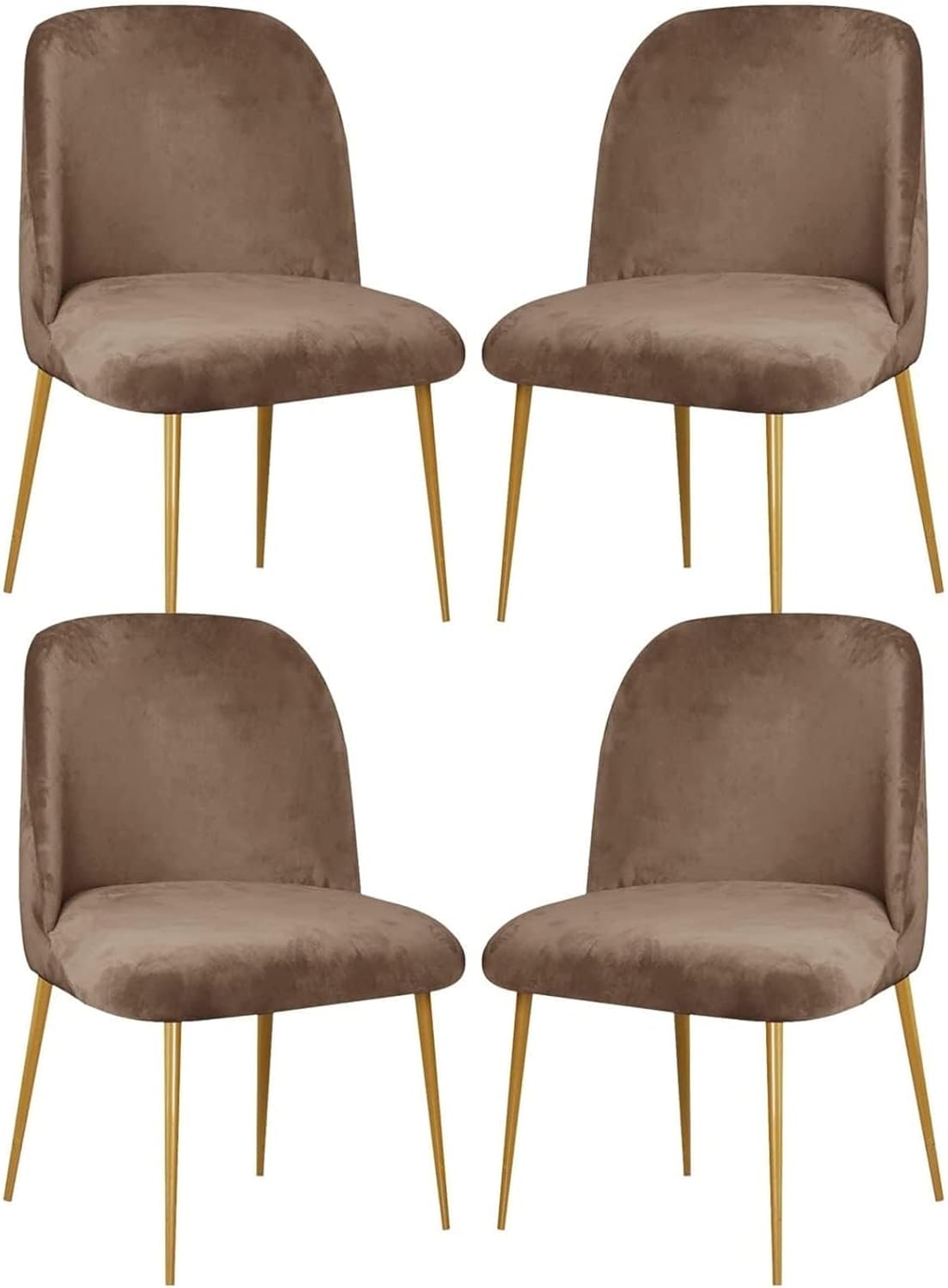 Dining Chair Cover Stretch Velvet Upholstered Side Dining Chair Cover Slipcover Curved Back Mid Century Modern Accent Dining Chair Covers for Kitchen Living Room