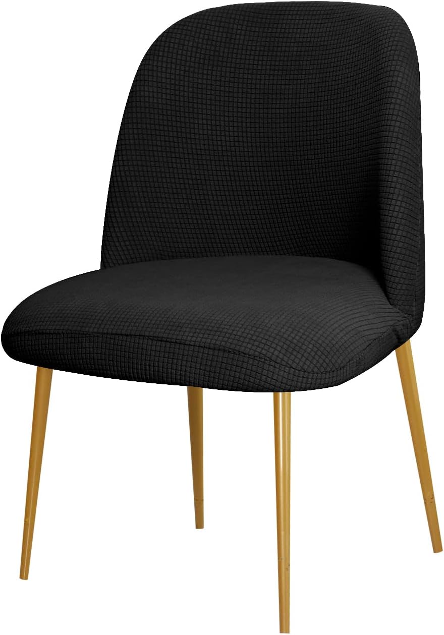 Dining Chair Cover Stretch Velvet Upholstered Side Dining Chair Cover Slipcover Curved Back Mid Century Modern Accent Dining Chair Covers for Kitchen Living Room