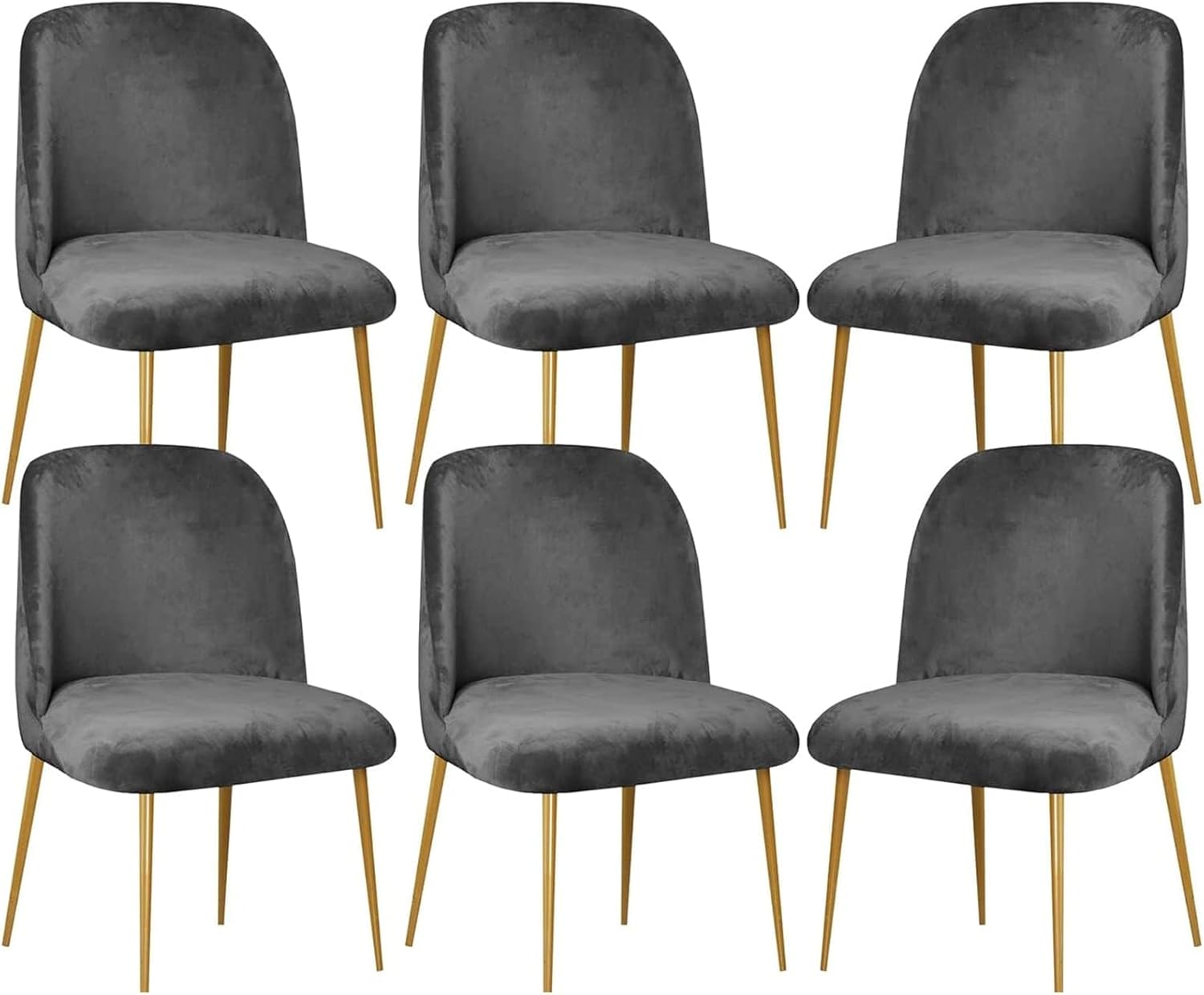 Dining Chair Cover Stretch Velvet Upholstered Side Dining Chair Cover Slipcover Curved Back Mid Century Modern Accent Dining Chair Covers for Kitchen Living Room