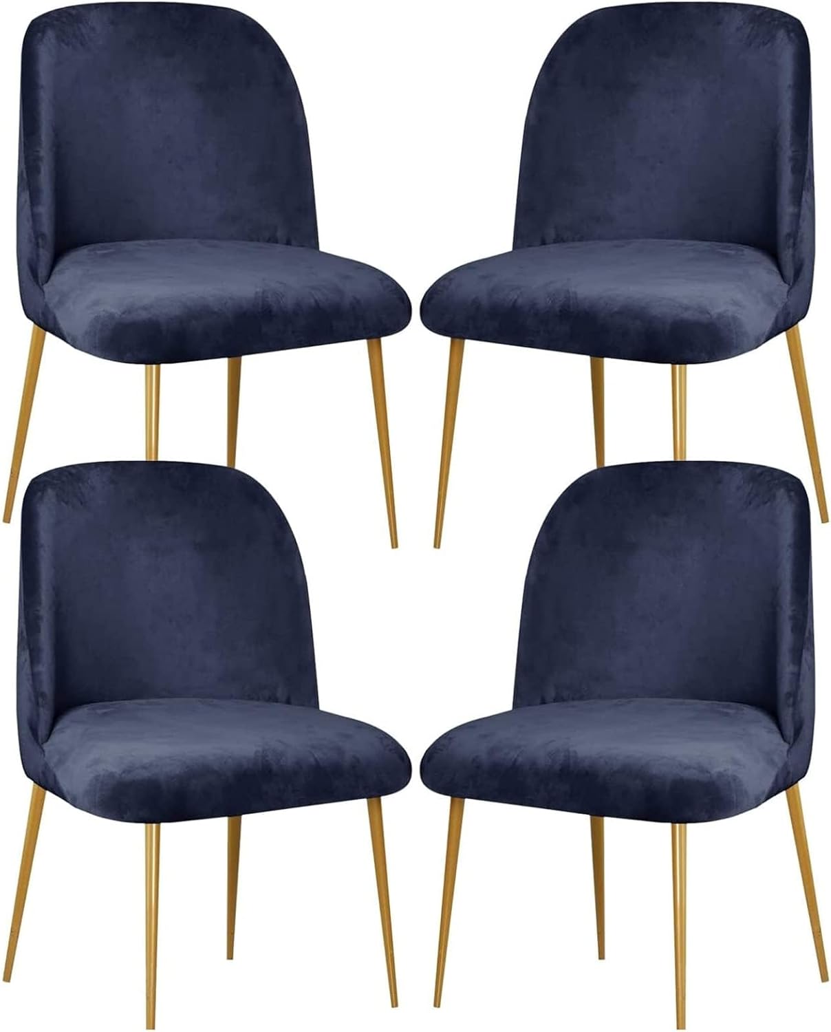 Dining Chair Cover Stretch Velvet Upholstered Side Dining Chair Cover Slipcover Curved Back Mid Century Modern Accent Dining Chair Covers for Kitchen Living Room