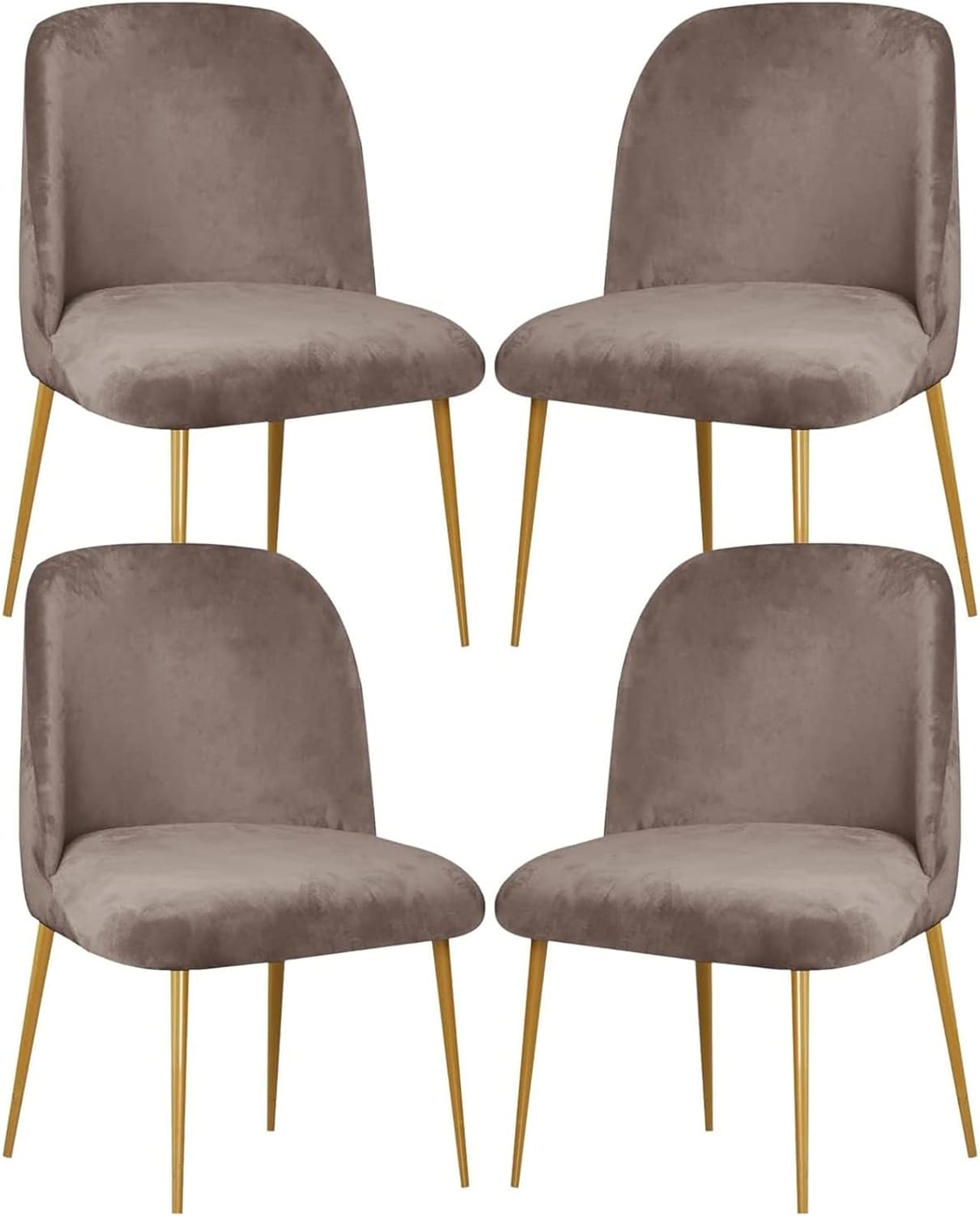 Dining Chair Cover Stretch Velvet Upholstered Side Dining Chair Cover Slipcover Curved Back Mid Century Modern Accent Dining Chair Covers for Kitchen Living Room