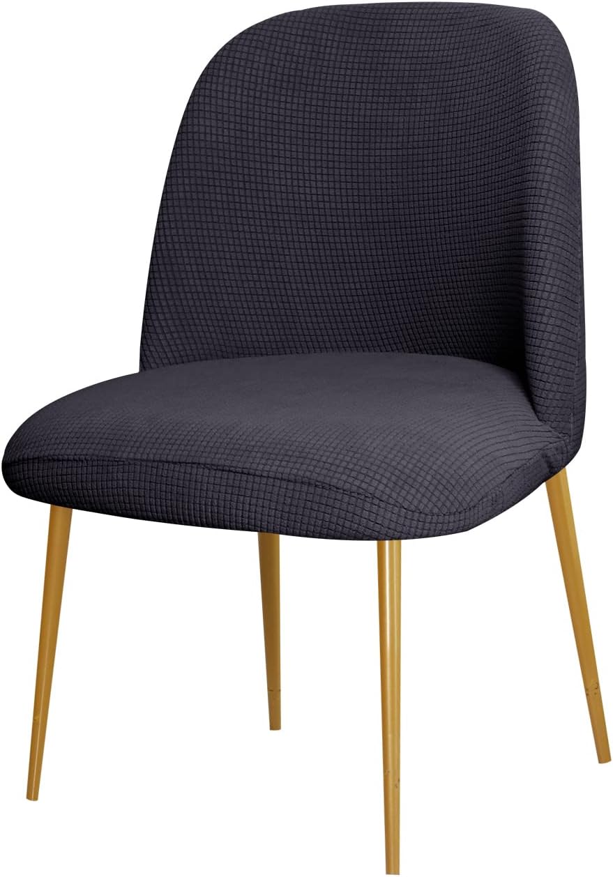 Dining Chair Cover Stretch Velvet Upholstered Side Dining Chair Cover Slipcover Curved Back Mid Century Modern Accent Dining Chair Covers for Kitchen Living Room