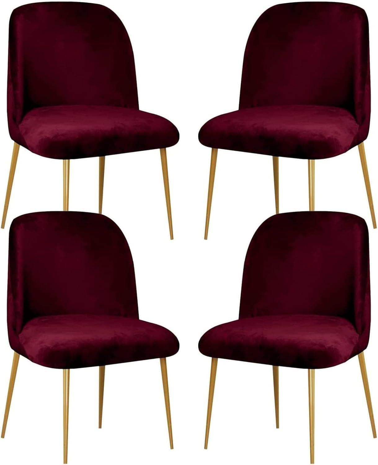 Dining Chair Cover Stretch Velvet Upholstered Side Dining Chair Cover Slipcover Curved Back Mid Century Modern Accent Dining Chair Covers for Kitchen Living Room