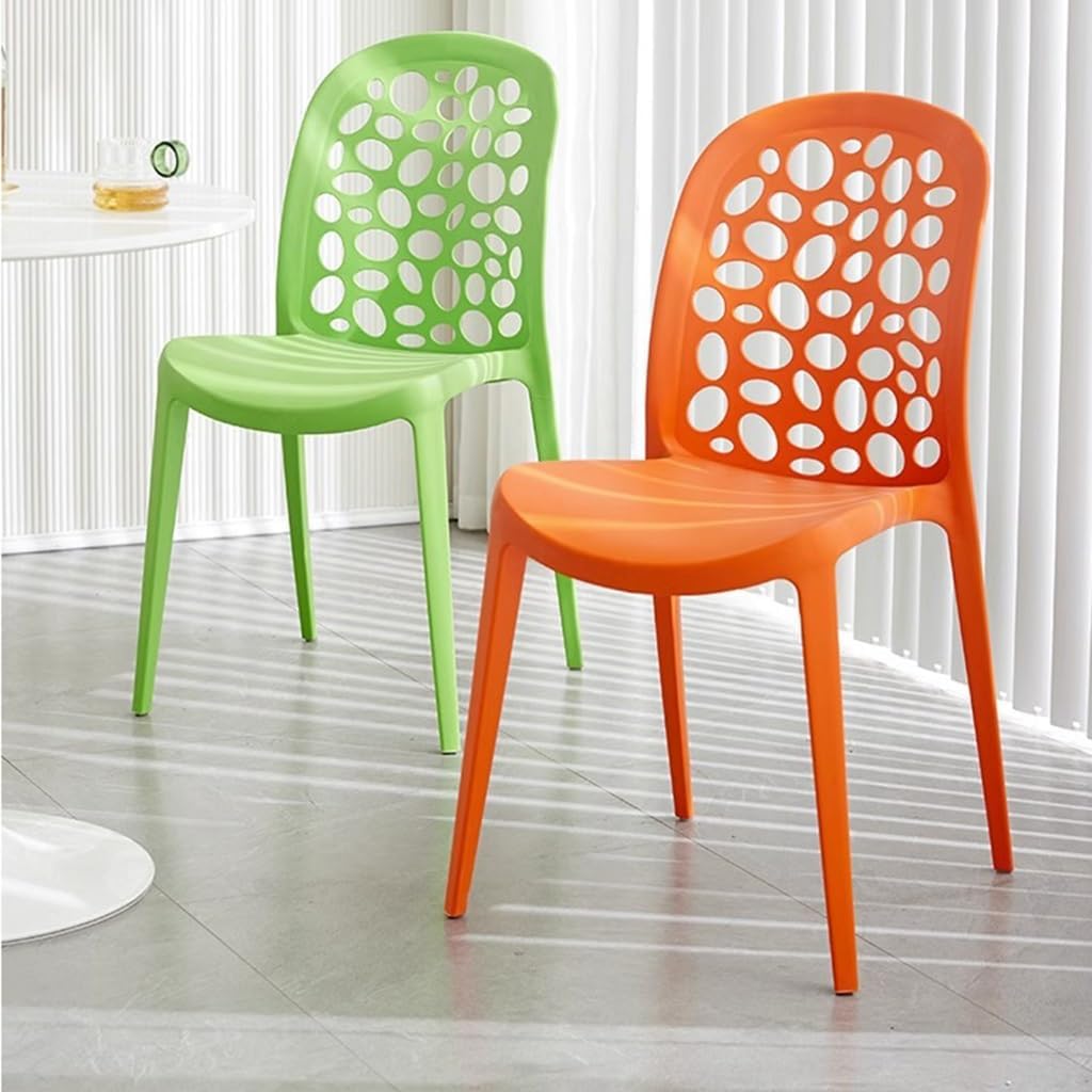 2pcs Plastic Dining Chairs, Dining Room Chairs Indoor/Outdoor, Modern Style Dining Side Chair, Farmhouse Kitchen Room Country Chairs with Breathable Openwork Back ( Color : Style1 , Size : 46*46*84cm