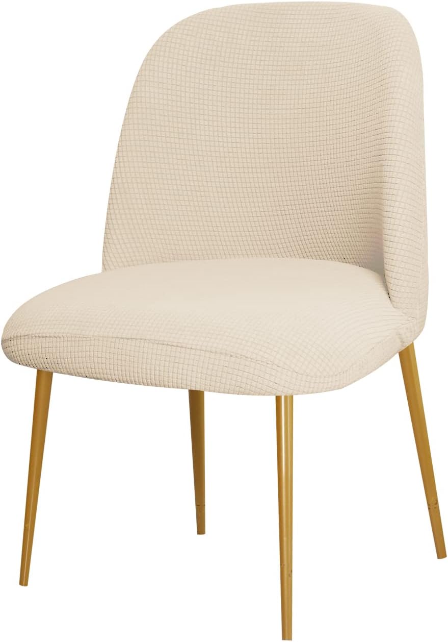 Dining Chair Cover Stretch Velvet Upholstered Side Dining Chair Cover Slipcover Curved Back Mid Century Modern Accent Dining Chair Covers for Kitchen Living Room