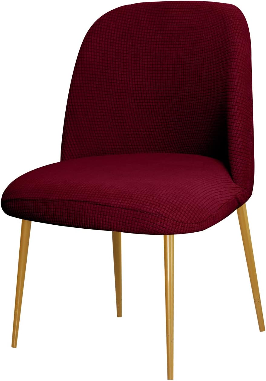 Dining Chair Cover Stretch Velvet Upholstered Side Dining Chair Cover Slipcover Curved Back Mid Century Modern Accent Dining Chair Covers for Kitchen Living Room