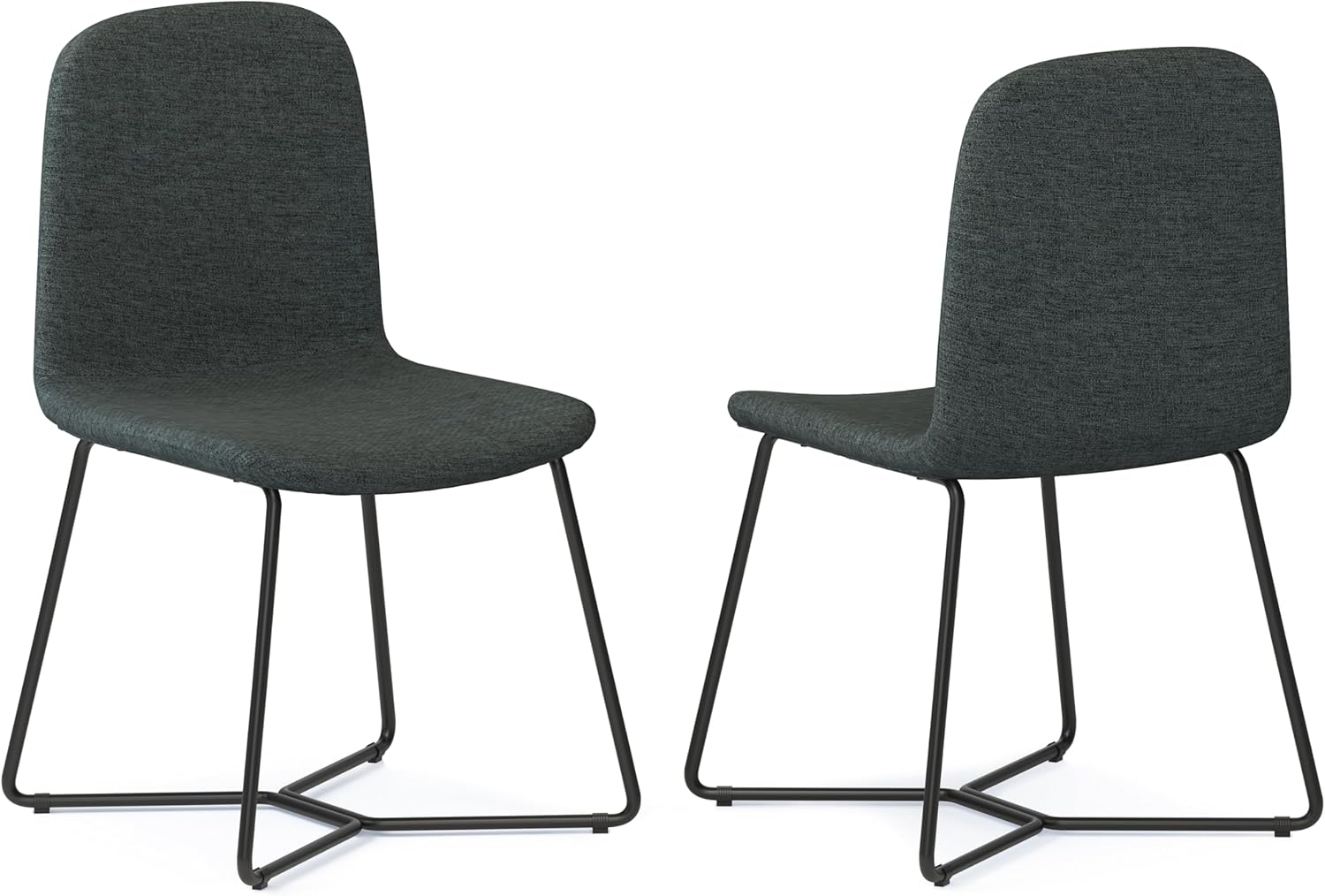  Modern Minimalist Dining Room Seating with Sled Base and Cushioned Seat (Set of 2)