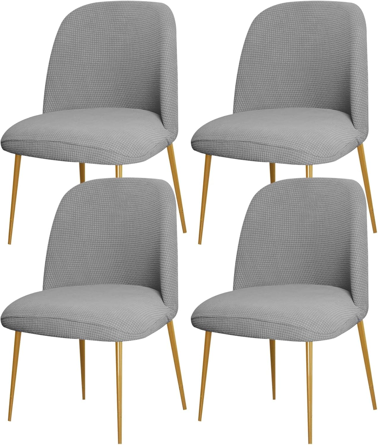 Dining Chair Cover Stretch Velvet Upholstered Side Dining Chair Cover Slipcover Curved Back Mid Century Modern Accent Dining Chair Covers for Kitchen Living Room