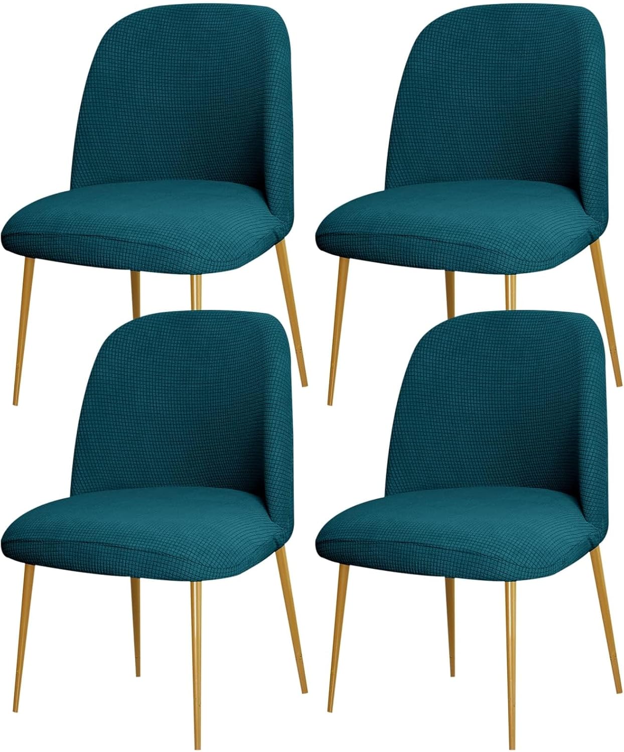 Dining Chair Cover Stretch Velvet Upholstered Side Dining Chair Cover Slipcover Curved Back Mid Century Modern Accent Dining Chair Covers for Kitchen Living Room