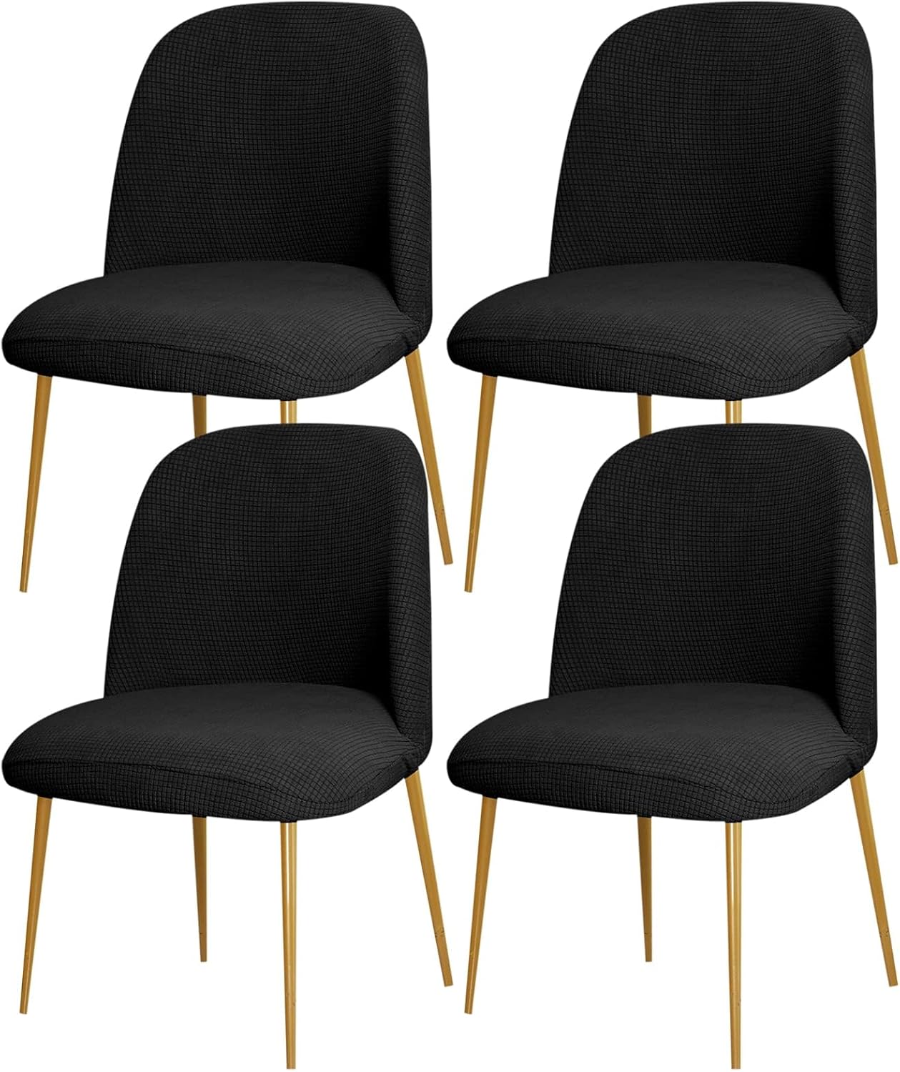 Dining Chair Cover Stretch Velvet Upholstered Side Dining Chair Cover Slipcover Curved Back Mid Century Modern Accent Dining Chair Covers for Kitchen Living Room