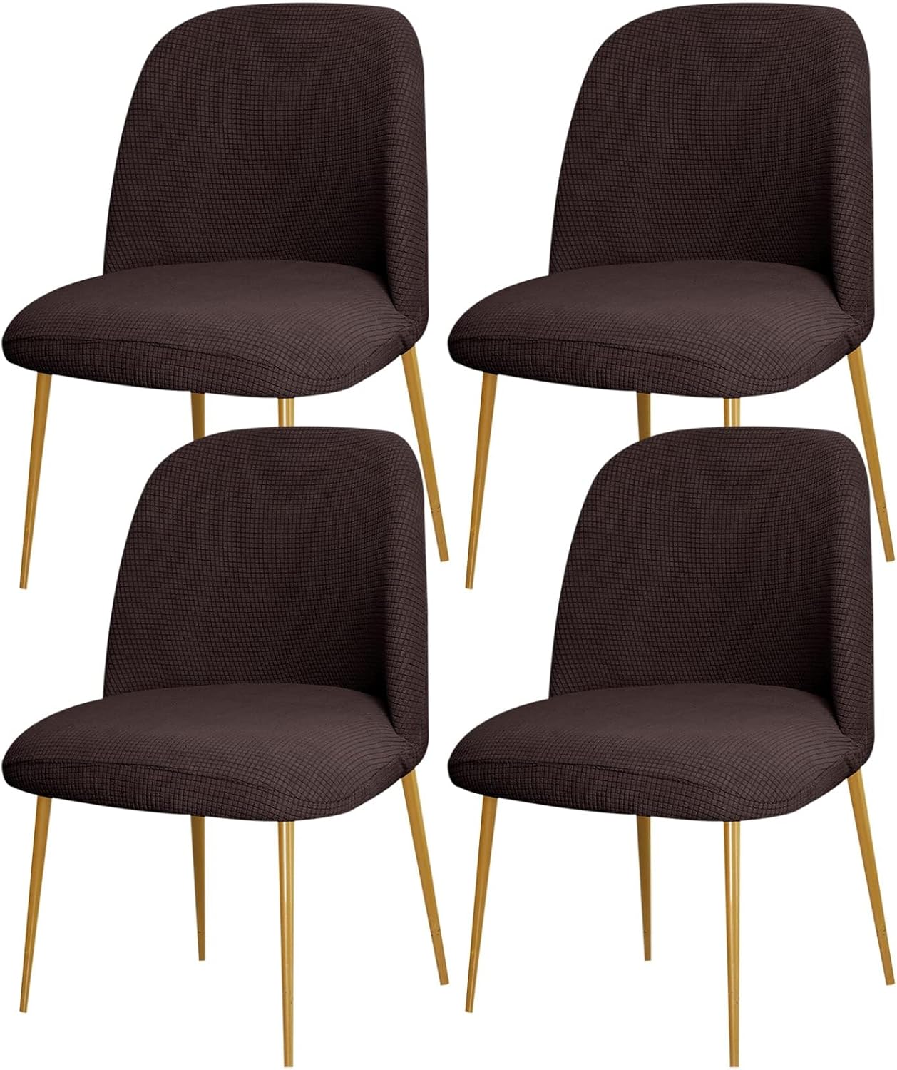 Dining Chair Cover Stretch Velvet Upholstered Side Dining Chair Cover Slipcover Curved Back Mid Century Modern Accent Dining Chair Covers for Kitchen Living Room