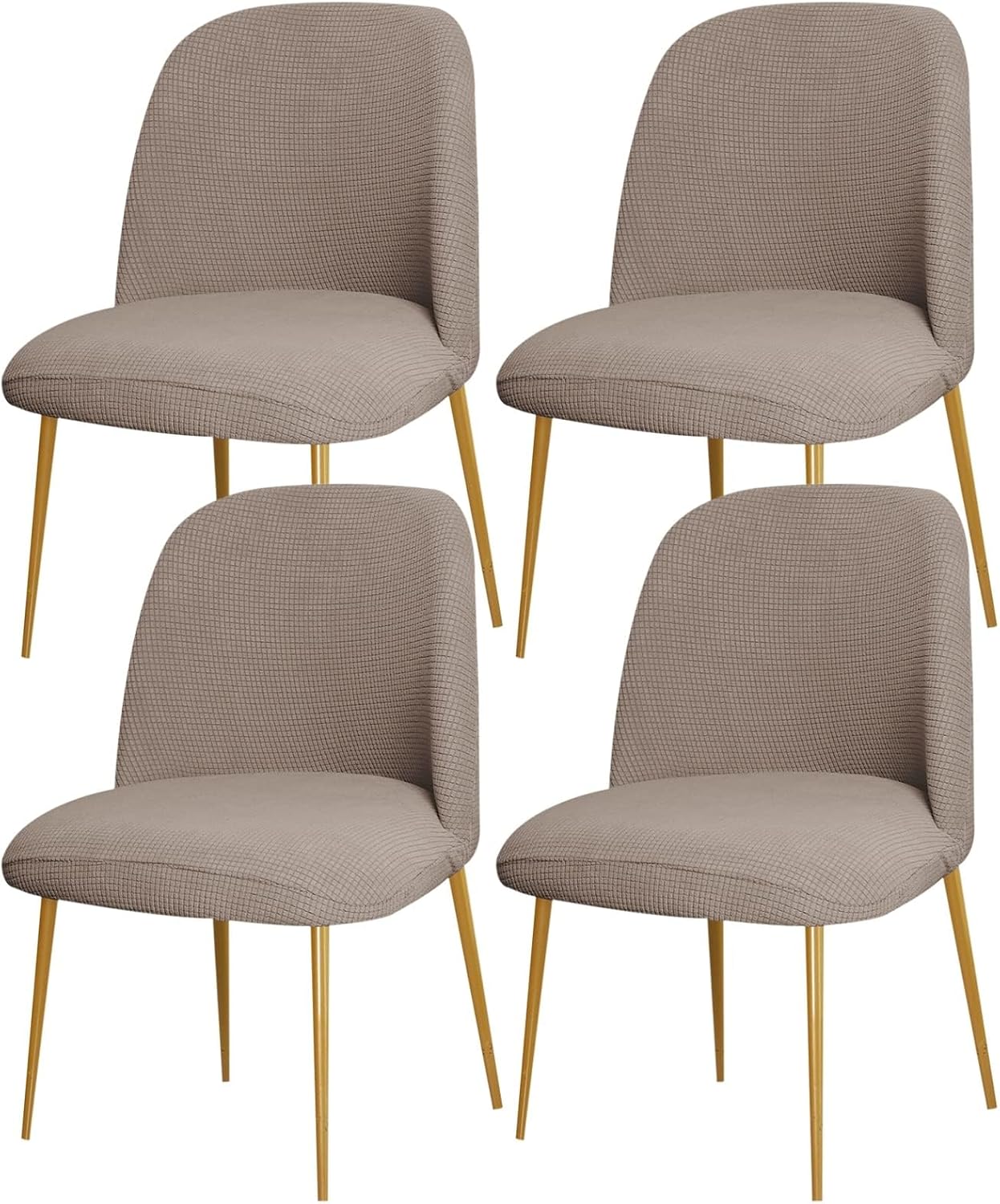 Dining Chair Cover Stretch Velvet Upholstered Side Dining Chair Cover Slipcover Curved Back Mid Century Modern Accent Dining Chair Covers for Kitchen Living Room