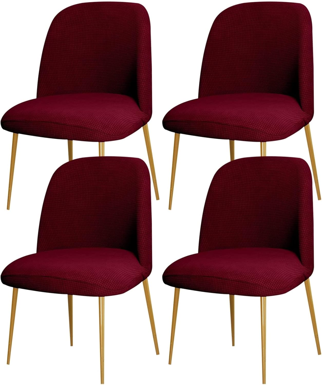 Dining Chair Cover Stretch Velvet Upholstered Side Dining Chair Cover Slipcover Curved Back Mid Century Modern Accent Dining Chair Covers for Kitchen Living Room