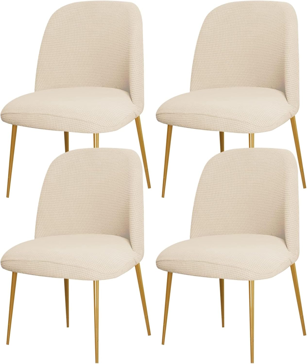 Dining Chair Cover Stretch Velvet Upholstered Side Dining Chair Cover Slipcover Curved Back Mid Century Modern Accent Dining Chair Covers for Kitchen Living Room