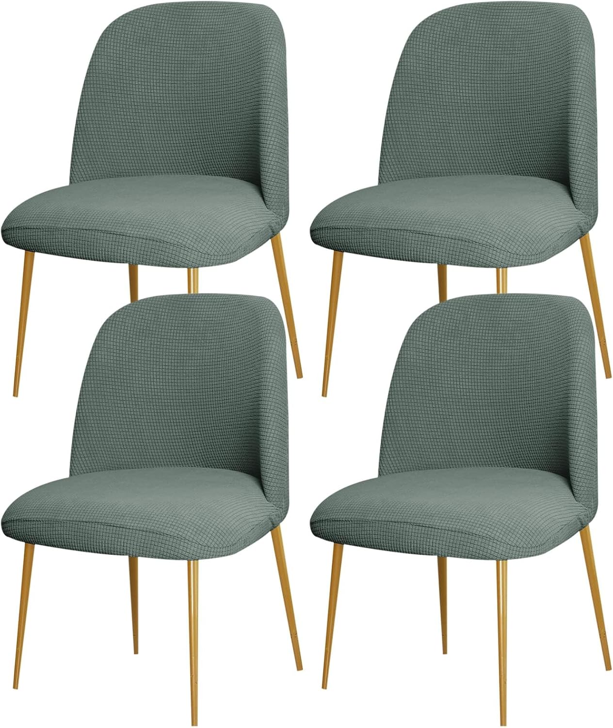 Dining Chair Cover Stretch Velvet Upholstered Side Dining Chair Cover Slipcover Curved Back Mid Century Modern Accent Dining Chair Covers for Kitchen Living Room