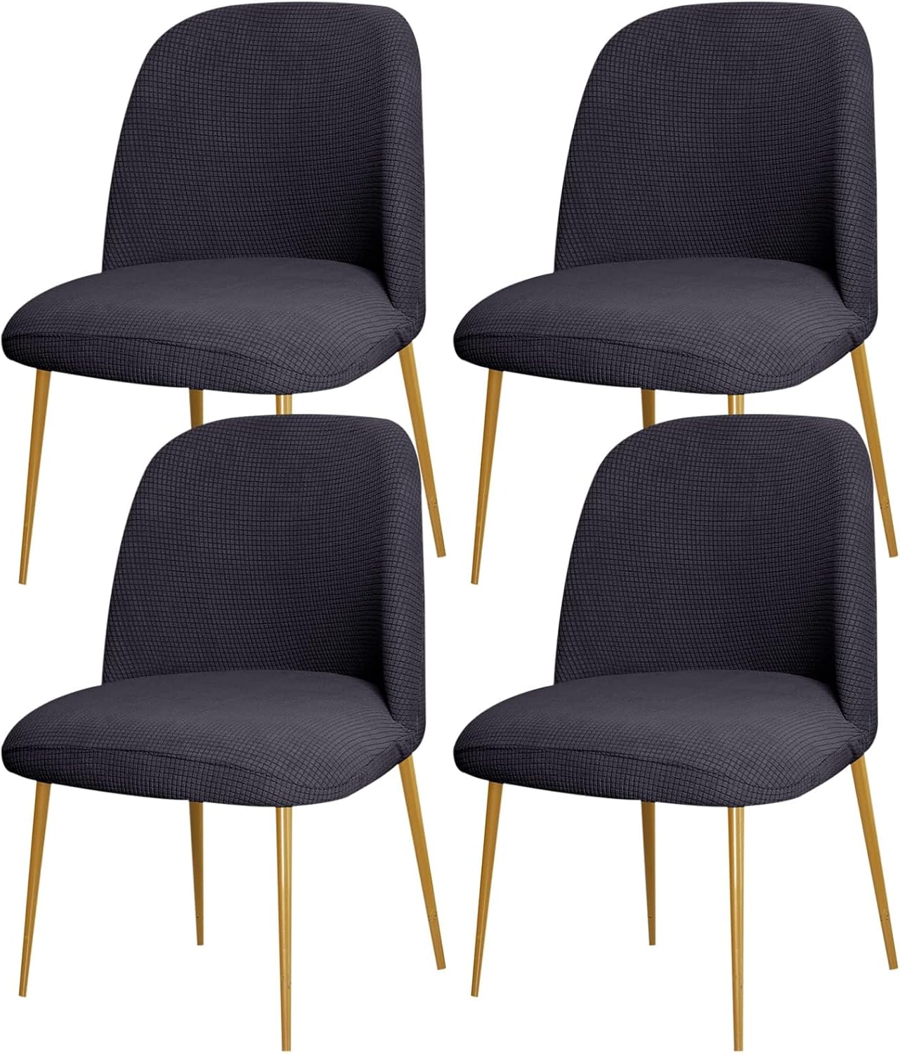 Dining Chair Cover Stretch Velvet Upholstered Side Dining Chair Cover Slipcover Curved Back Mid Century Modern Accent Dining Chair Covers for Kitchen Living Room