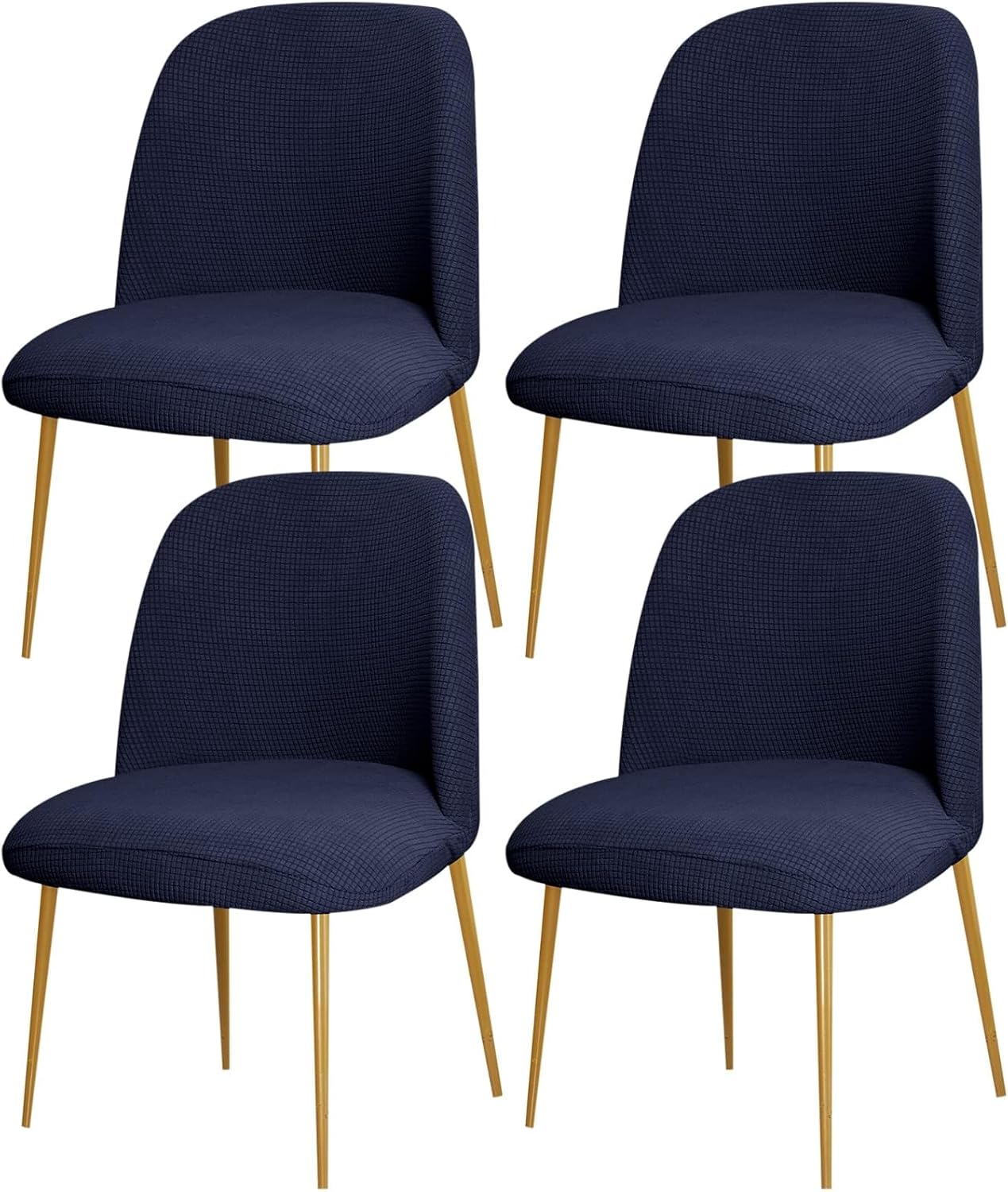 Dining Chair Cover Stretch Velvet Upholstered Side Dining Chair Cover Slipcover Curved Back Mid Century Modern Accent Dining Chair Covers for Kitchen Living Room