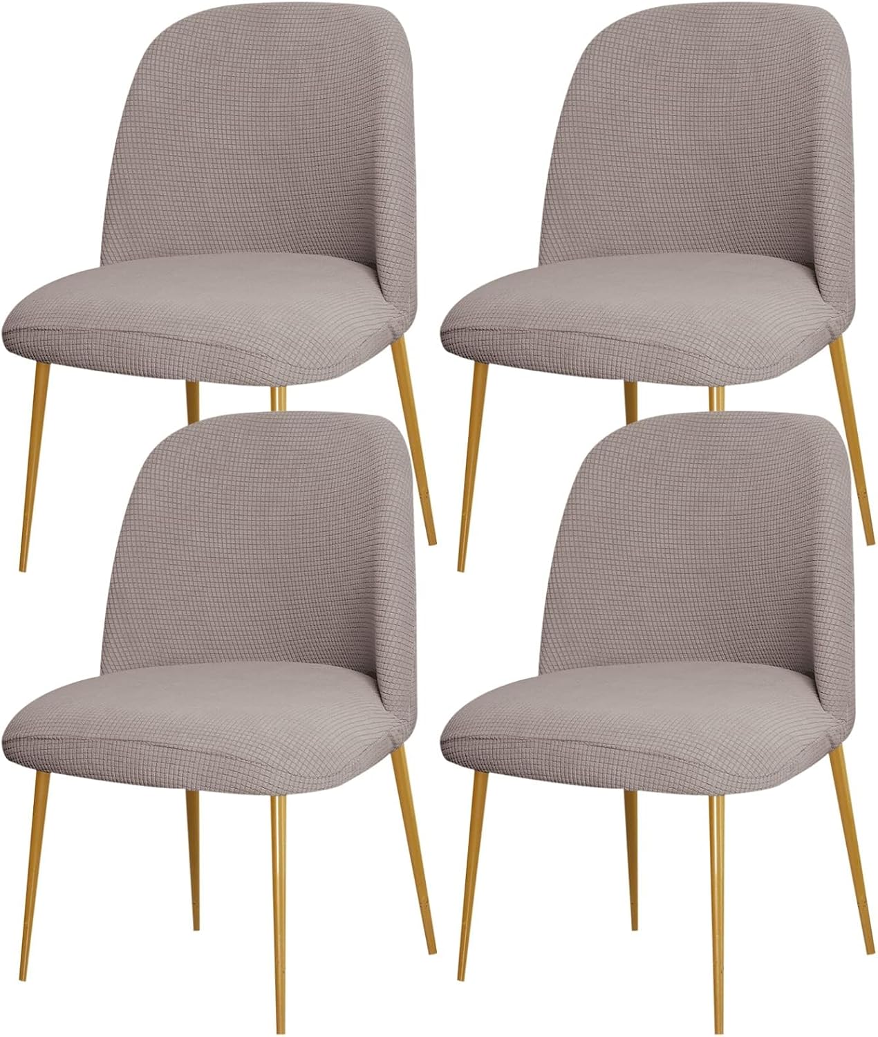 Dining Chair Cover Stretch Velvet Upholstered Side Dining Chair Cover Slipcover Curved Back Mid Century Modern Accent Dining Chair Covers for Kitchen Living Room