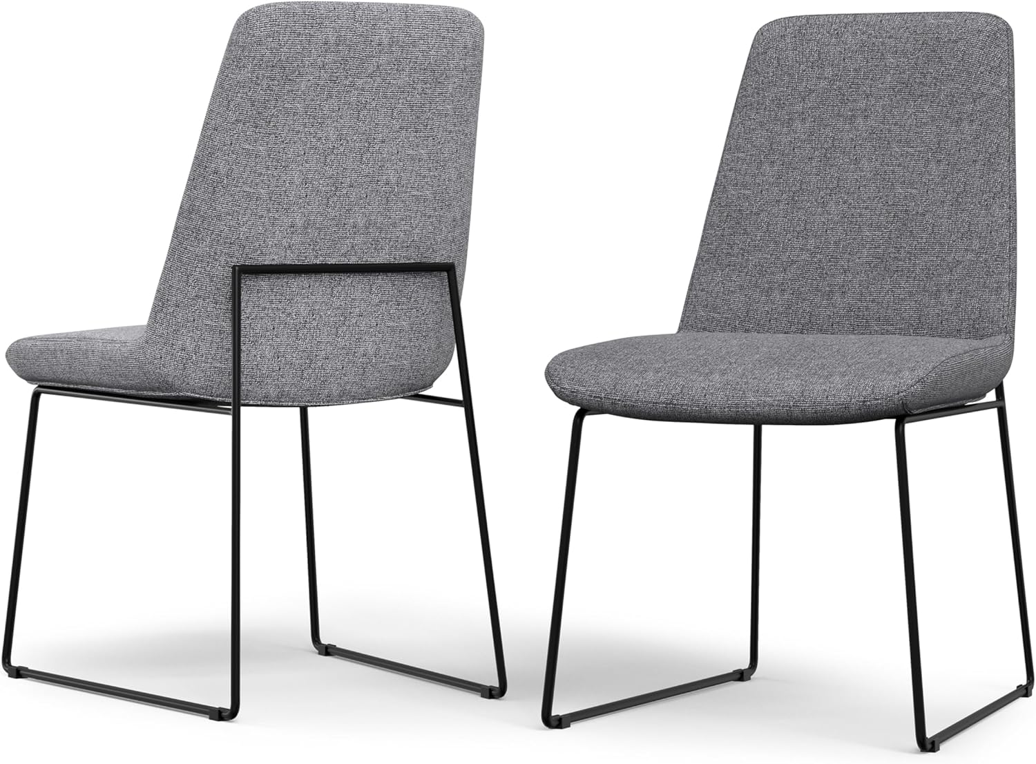  Modern Minimalist Dining Room Seating with Sled Base and Cushioned Seat (Set of 2)