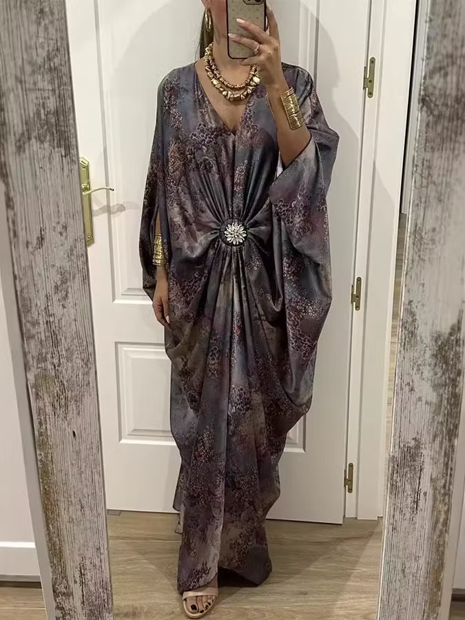 Women's Designer Batwing Sleeve Mid-length Dress