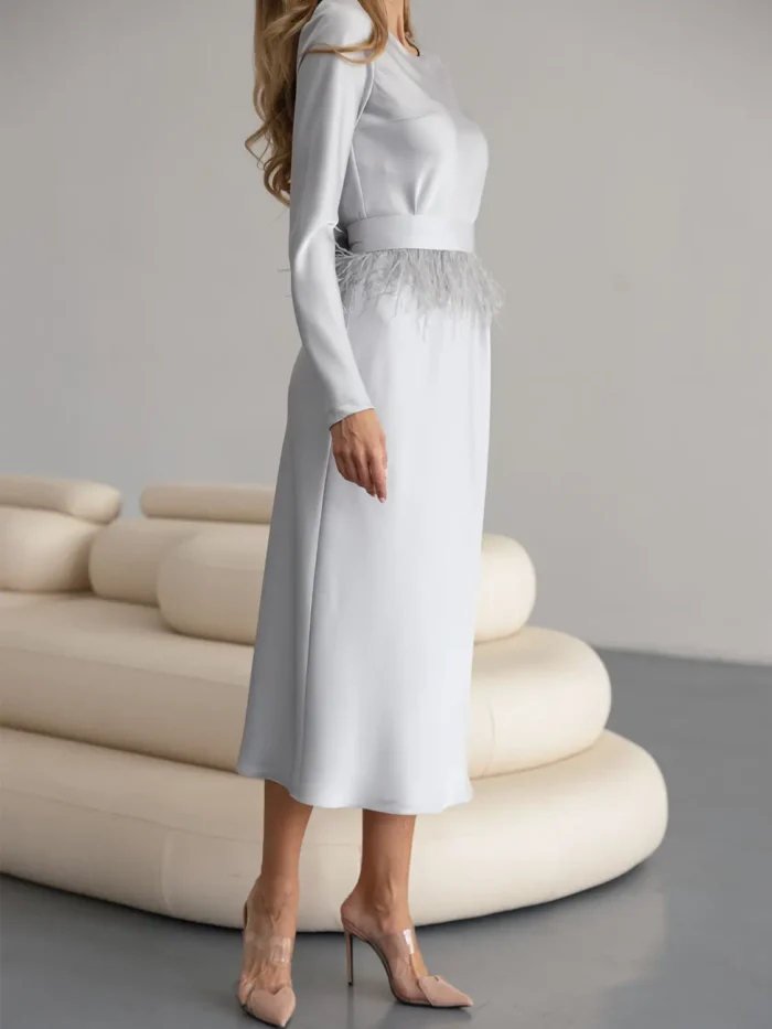 Long sleeve dress Light gray