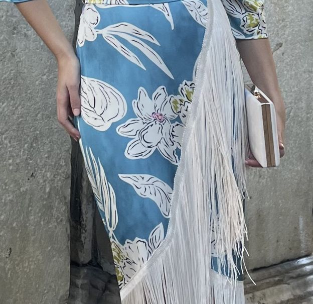 Printed fringe dress