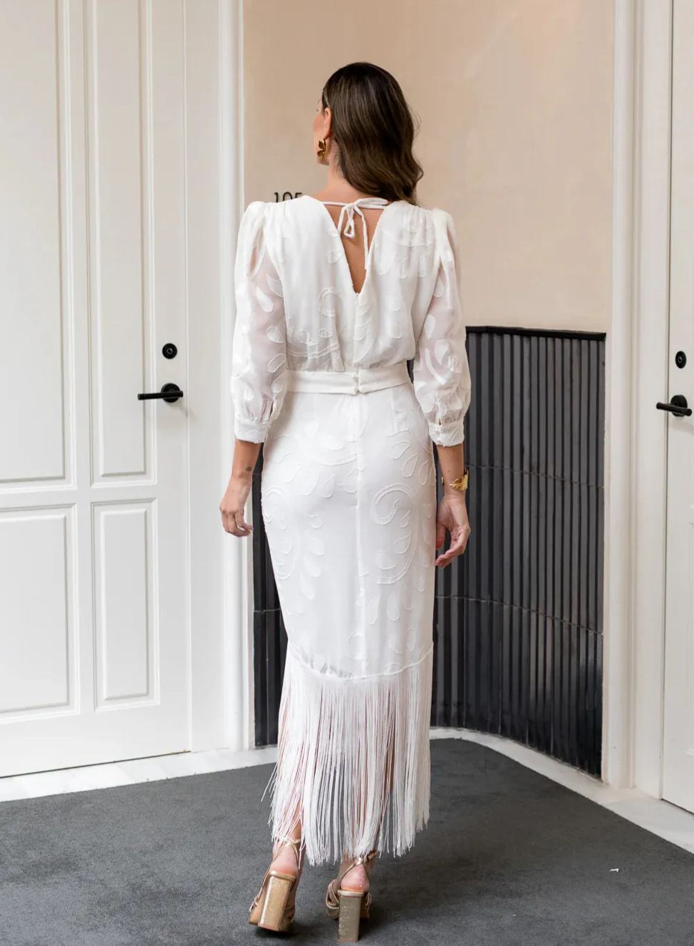 Printed fringe dress