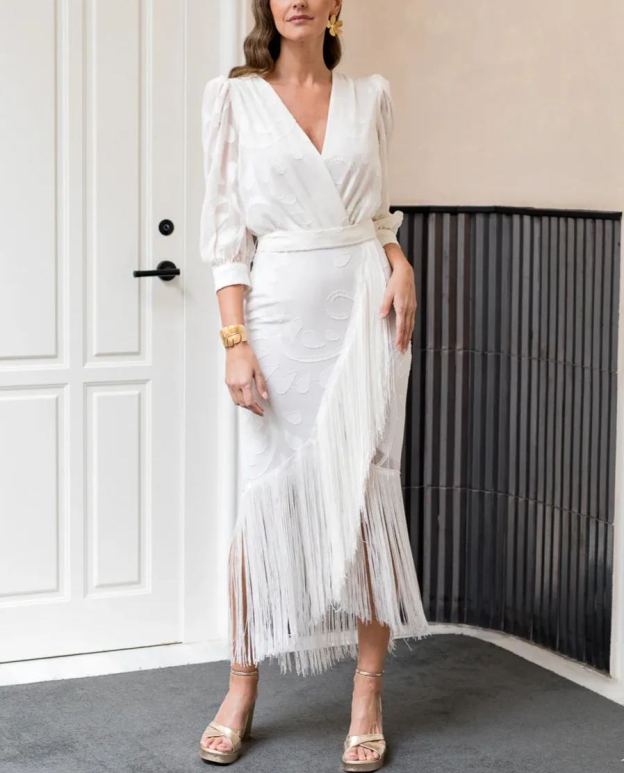 Printed fringe dress