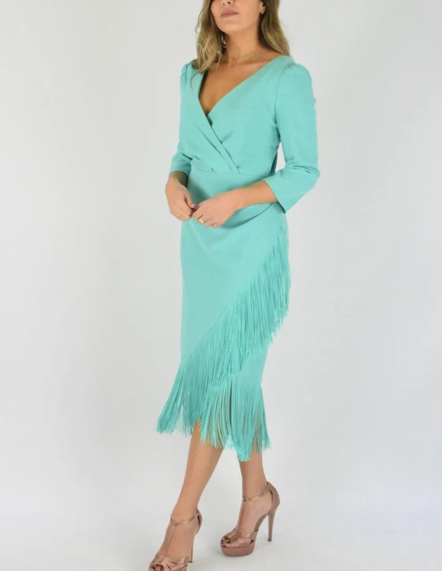 Printed fringe dress