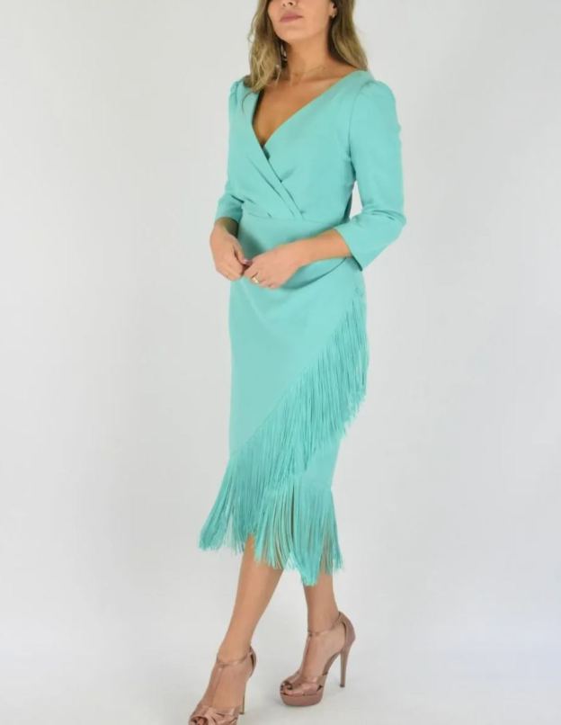 Printed fringe dress