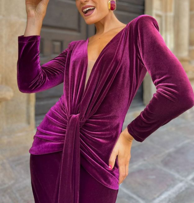 La Calzada Bordeaux dress