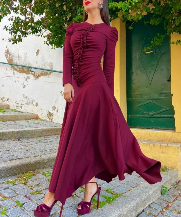 MIMI BURGUNDY DRESS