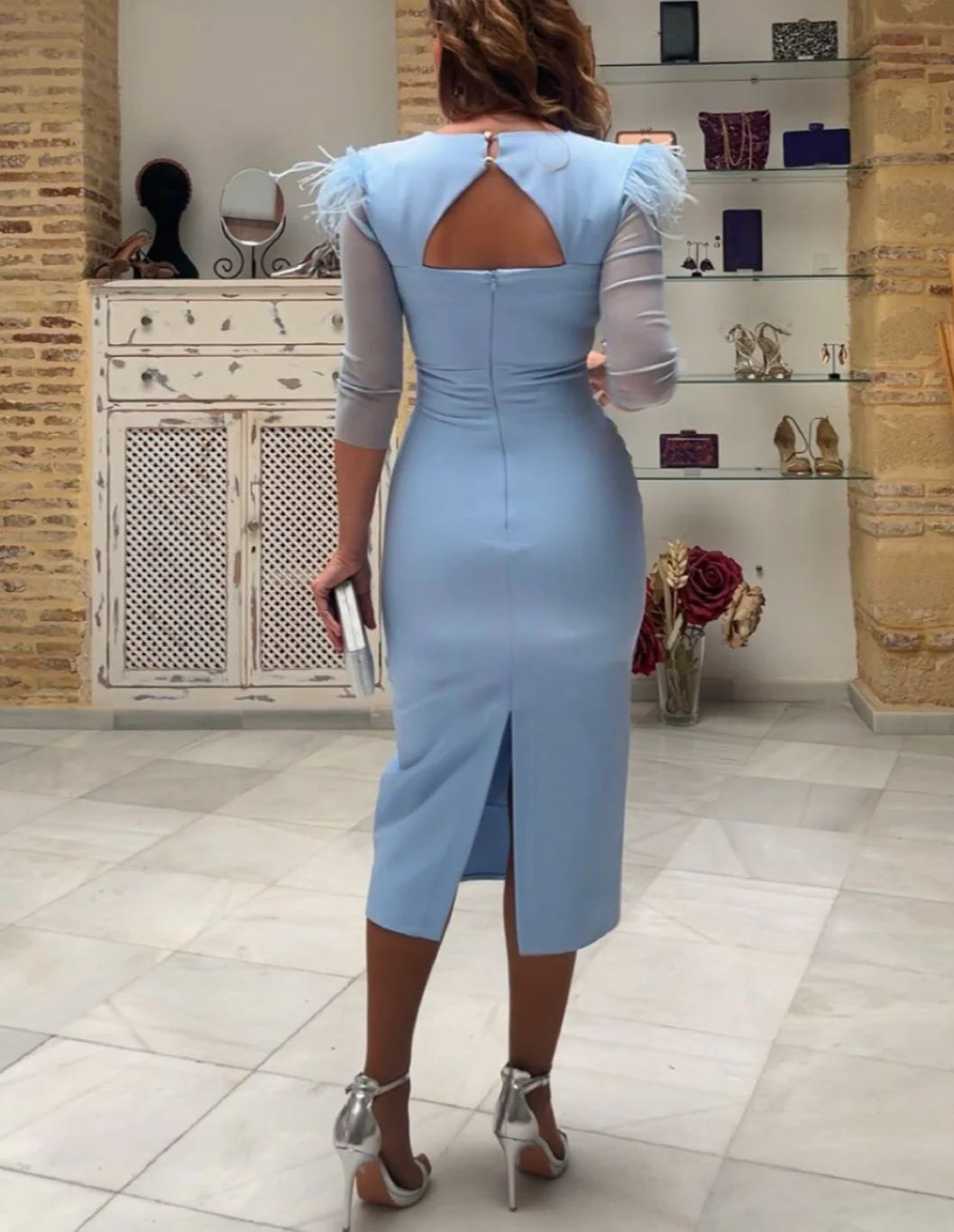 Leonor Dress V-Neck Blue