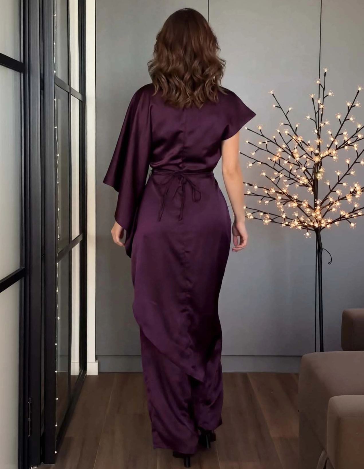 Elegant Satin Irregular Top Two-piece Set