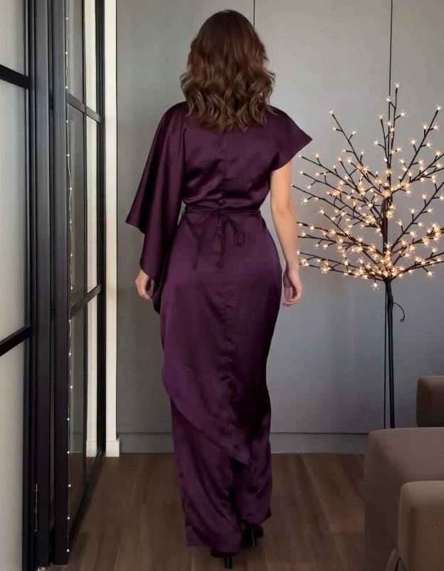 Elegant Satin Irregular Top Two-piece Set