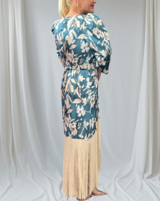 YOLANDA Printed fringe dress