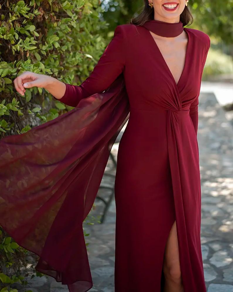 Eirena Burgundy Dress