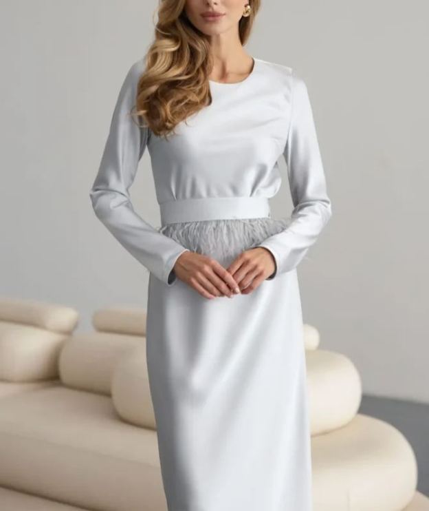 Long sleeve dress Light gray