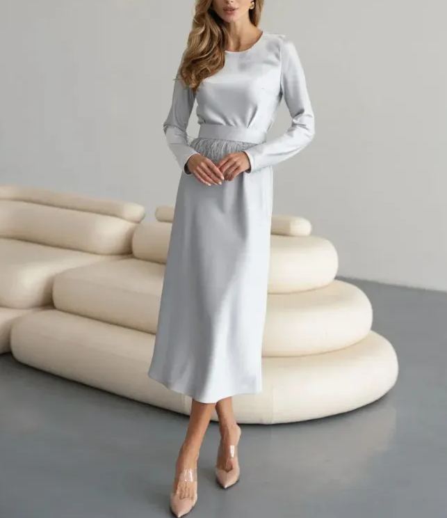 Long sleeve dress Light gray