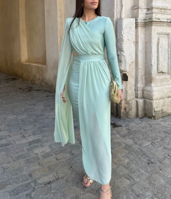 Galiana dress in aqua green