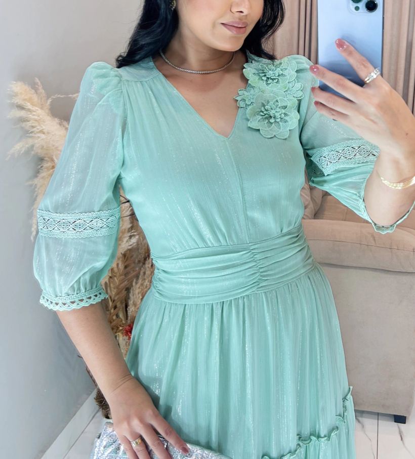 Tea Green Chiffon Dress