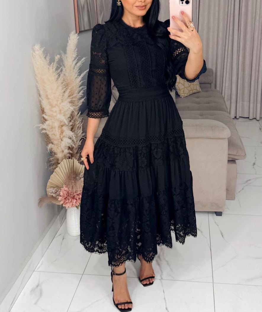 Black Embroidered Dress