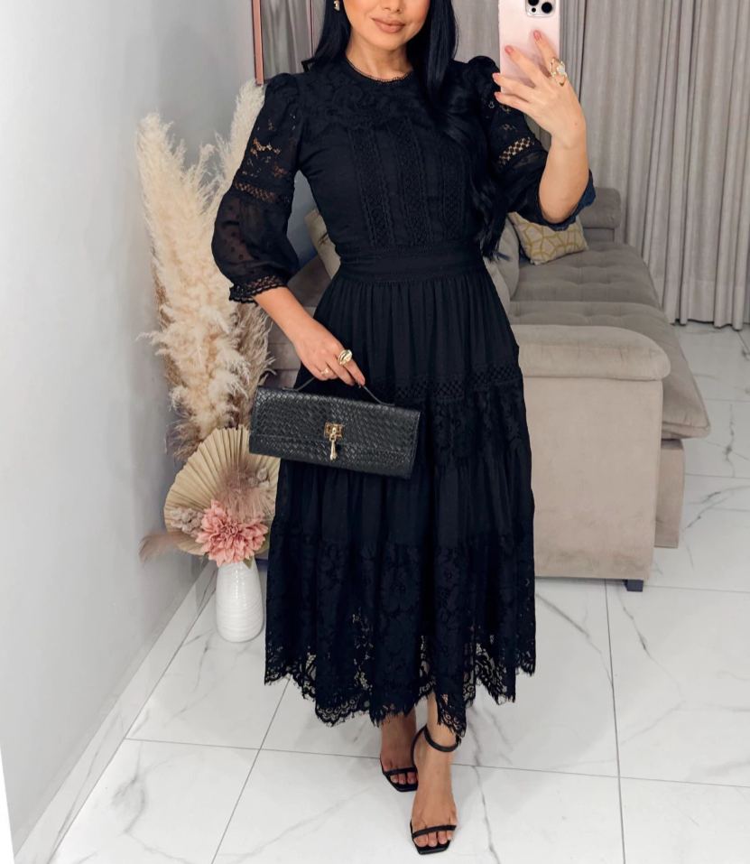 Black Embroidered Dress