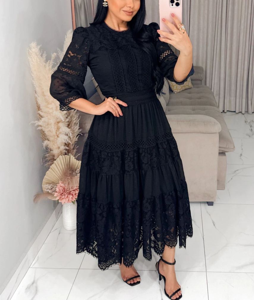 Black Embroidered Dress